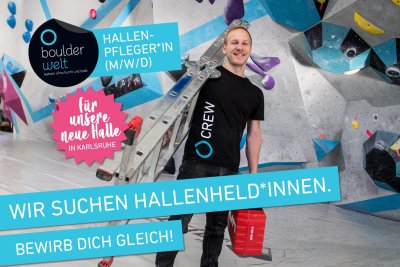 Die Boulderwelt Karlsruhe sucht Hallenpfleger