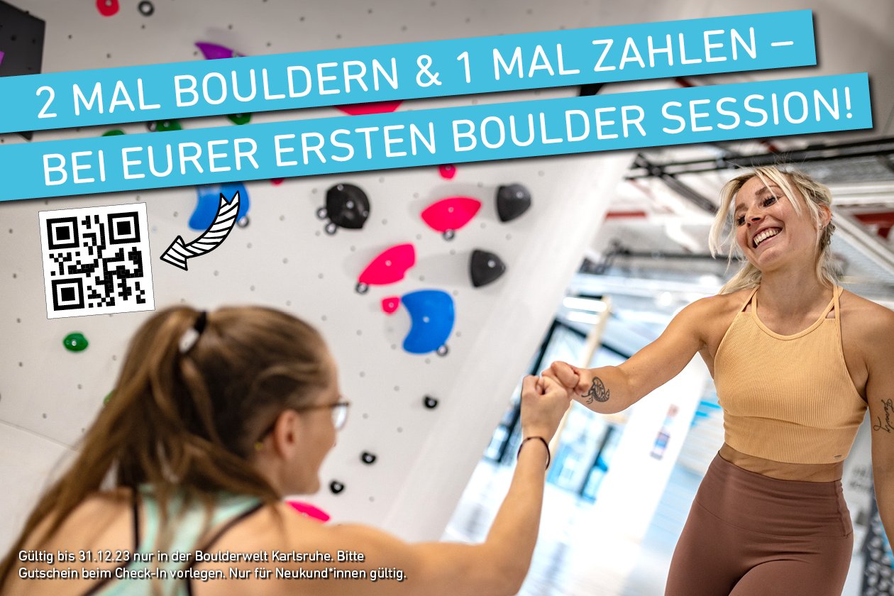 2für1 Gutschein Boulderwelt Karlsruhe