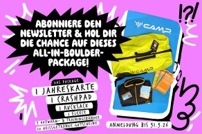 Newsletter abonnieren und exklusives All-in Boulderpackage gewinnen!