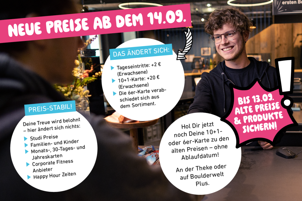 Neue Preismodell ab dem 14.09.